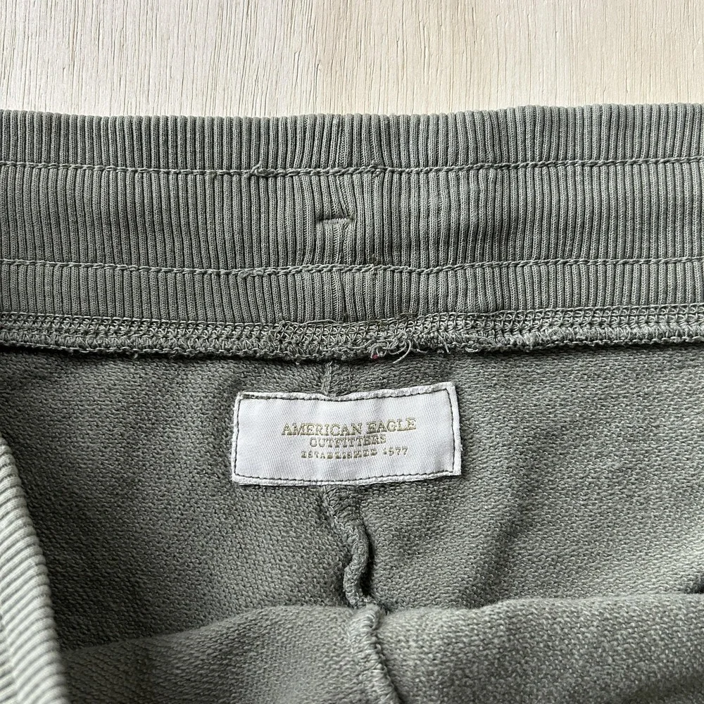 Y2K Baggy American Eagle Outfitters Sweat Shorts Mens XL Green Fleece Drawstring